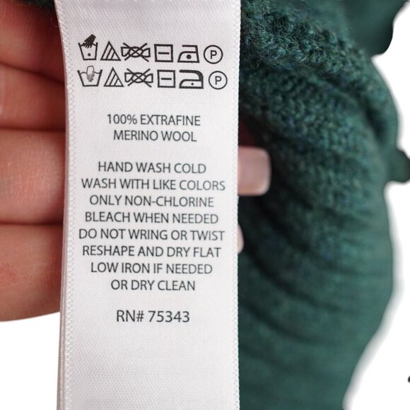 H by Halston 100% Extra Fine Merino Wool Crew Neck L Sweater Pullover - Picture 3 of 10